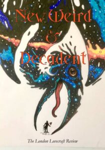 A picture of a crow combined with a galaxy, eating somebody.